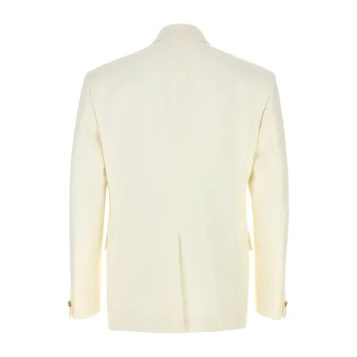 Wool Double-Breasted Blazer - Versace - Modalova