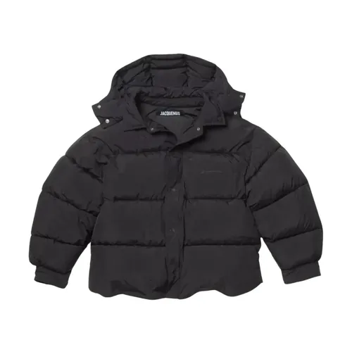Black Parka Jacket with Logo - Jacquemus - Modalova