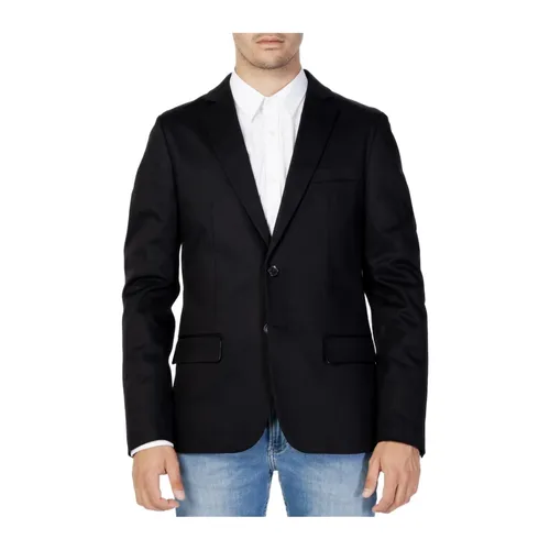 Black Buttoned Blazer with Lapel Collar - Antony Morato - Modalova