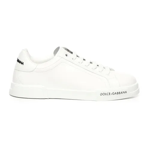White Sneakers with Logoed Details - Dolce & Gabbana - Modalova