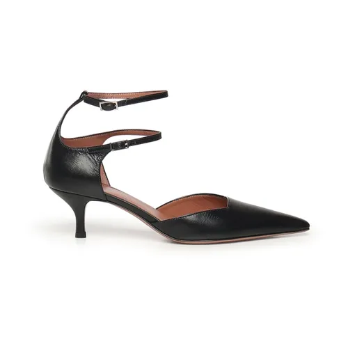 Black Leather Pointed Toe Heels - Giuliano Galiano - Modalova