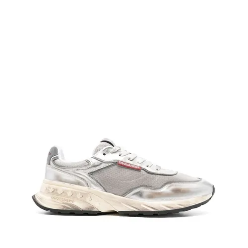 Silver Sprinter Sneakers with Reflective Details - Dsquared2 - Modalova