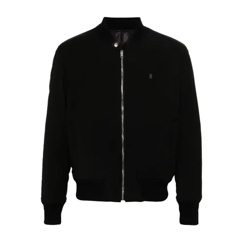 Black Wool Jacket with 4G Logo Print - Givenchy - Modalova