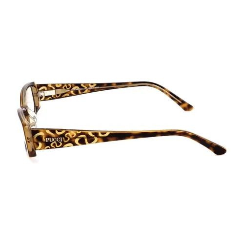 Orange Plastic Frame Glasses with Havana Dial - Pucci - Modalova