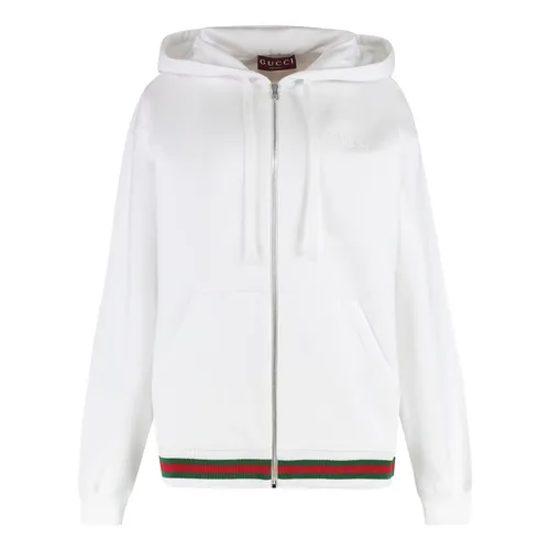 Full zip cotton hoodie - Gucci - Modalova