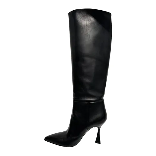 Black leather high shaft boots - Sergio Levantesi - Modalova