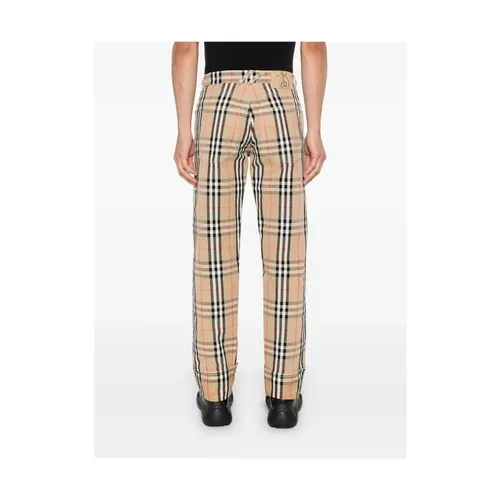 Check Pattern Straight Trousers - Burberry - Modalova
