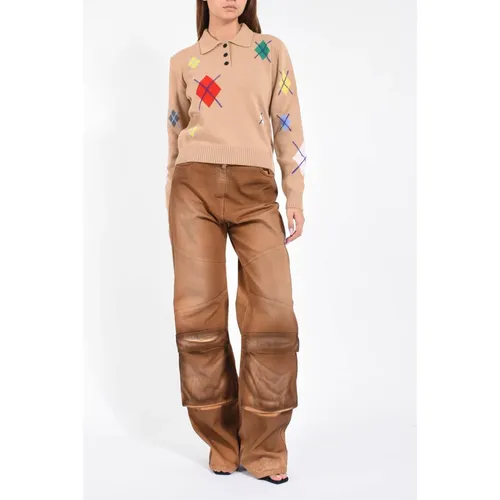 Spray-effect Denim Cargo Trousers - Msgm - Modalova