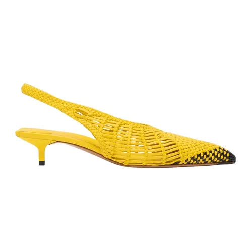 Yellow Lambskin Cubisto Sling-back Heels - Jacquemus - Modalova
