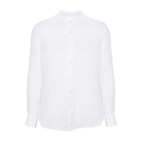 White Linen Shirt Buttoned Cuffs - 120% Lino - Modalova