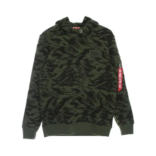 Sudadera Verde Camuflaje Cepillo Estiloso - Alpha Industries - Modalova