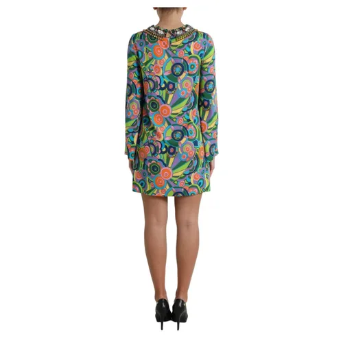 Geometric Print Crystal Embellished Mini Dress - Dolce & Gabbana - Modalova