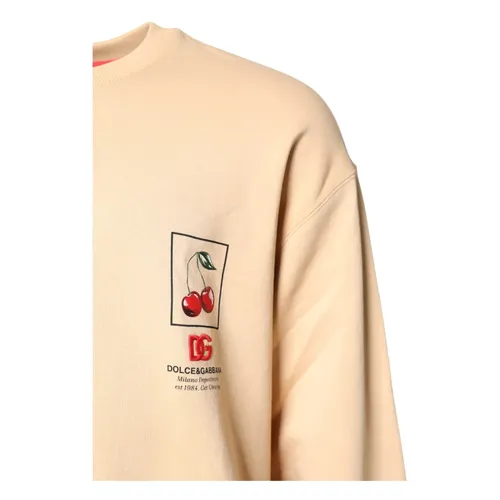 Cherry Print Crew Neck Sweater - Dolce & Gabbana - Modalova