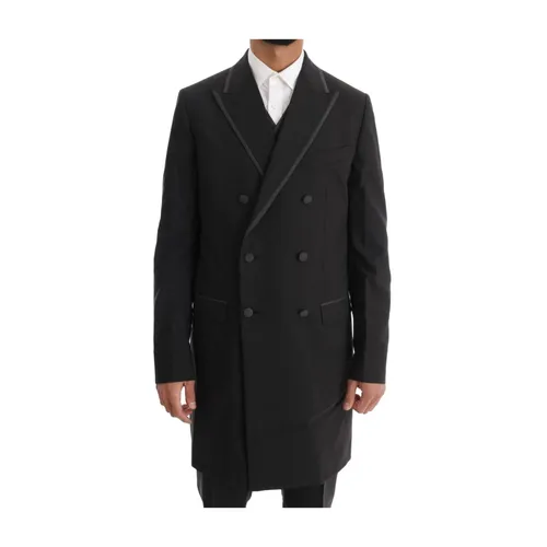 Gray Wool Stretch 3 Piece Two Button Suit - Dolce & Gabbana - Modalova