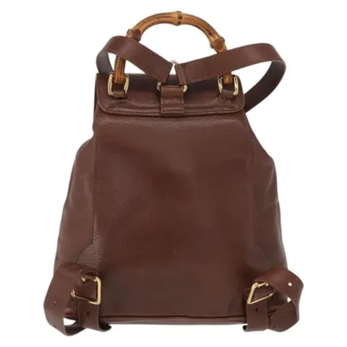 Pre-owned Vintage Leather Backpack - Gucci Vintage - Modalova
