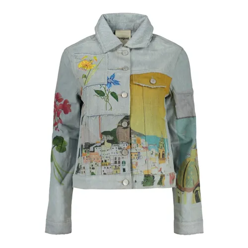 Indi Patterned Denim Jacket - Desigual - Modalova
