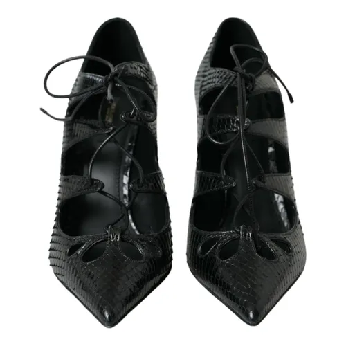 Black Python Leather Mary Jane Pumps - Dolce & Gabbana - Modalova