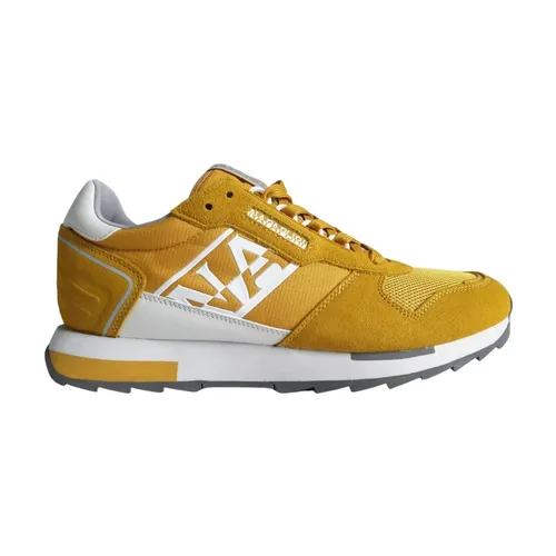 Yellow Suede Leather Sneakers - Napapijri - Modalova