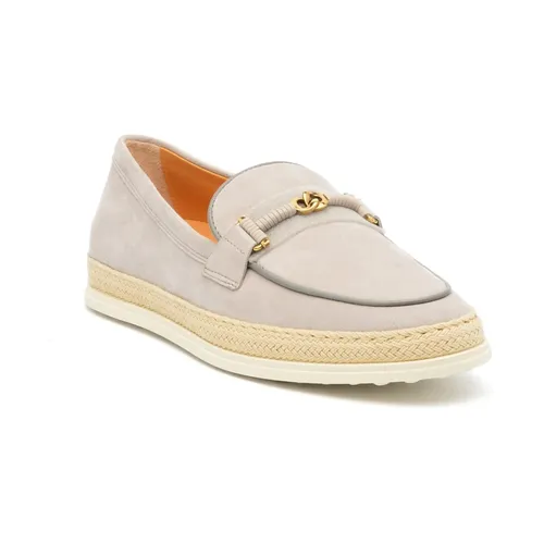 Gray Suede Loafer with Rubber Sole - Tod's - Modalova