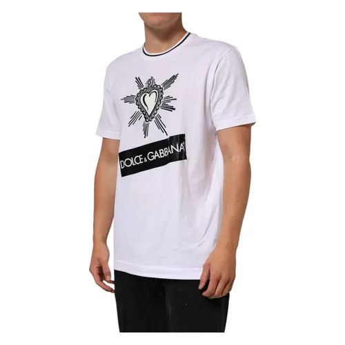 Sacred Heart Graphic White T-shirt - Dolce & Gabbana - Modalova