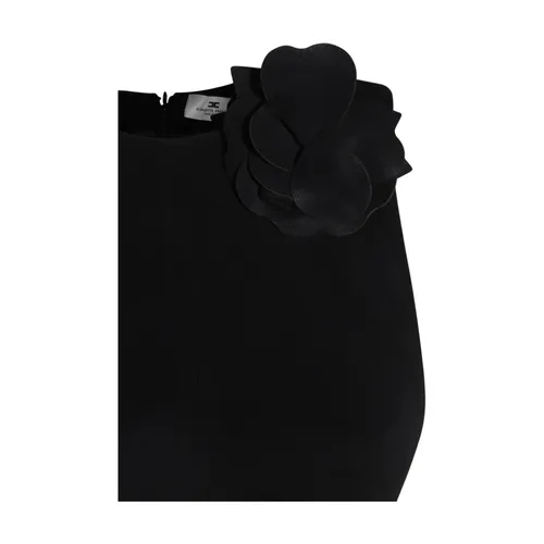 Black Mini Dress with Round Collar - Elisabetta Franchi - Modalova