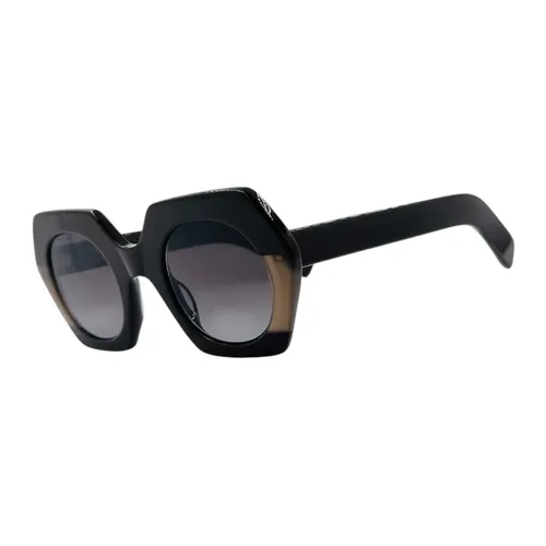Hexagonal Brown Sunglasses Handmade Acetate - Kaleos - Modalova