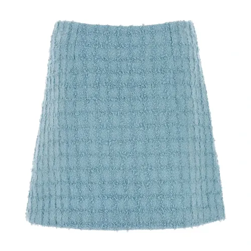 Light-blue Boucle Mini Skirt - Versace - Modalova