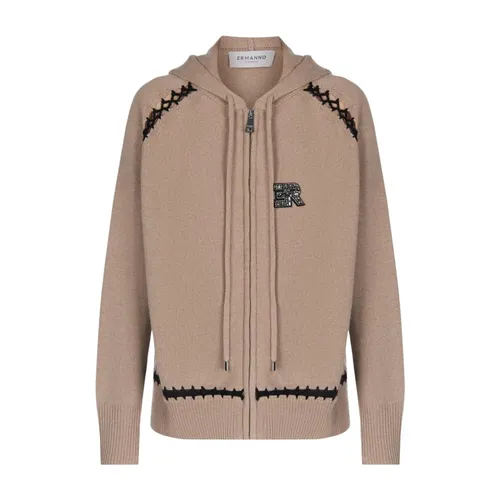Maglia aperta con zip e cappuccio - Ermanno Scervino - Modalova