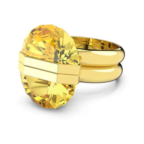 Square Crystal Gold Ring - Swarovski - Modalova