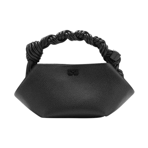 Mini Grained Black Bag Twist Handle - Ganni - Modalova