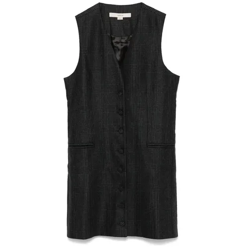 Plaid Wool Blend V-Neck Waistcoat - Remain Birger Christensen - Modalova