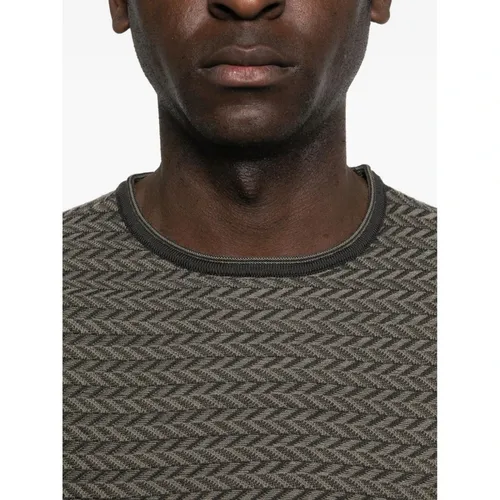 Crew Neck Wool Blend Sweater - Emporio Armani - Modalova