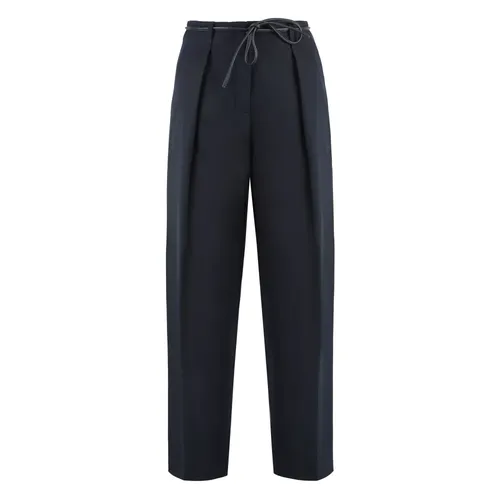 Belted Cropped Wool Blend Pants - Yves Salomon - Modalova