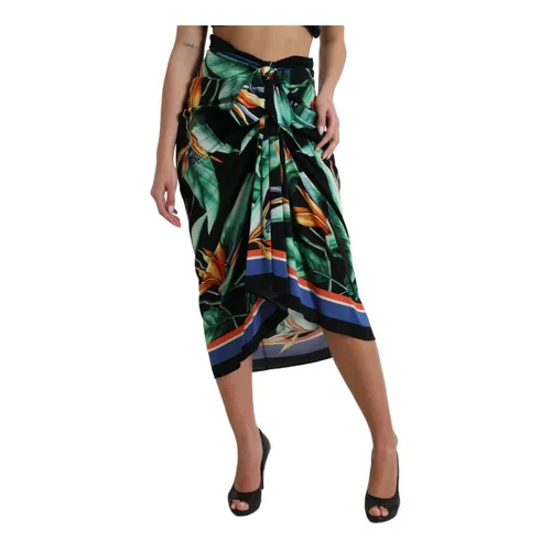 Floral High Waist Wrap Midi Skirt - Dolce & Gabbana - Modalova