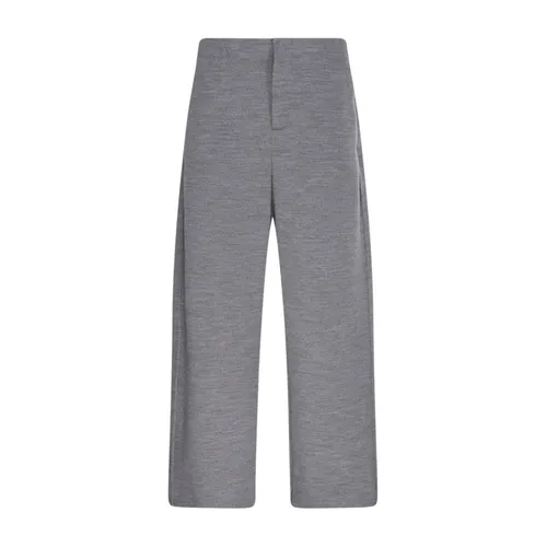 Light Grey Wool Cotton Trousers - Max Mara - Modalova