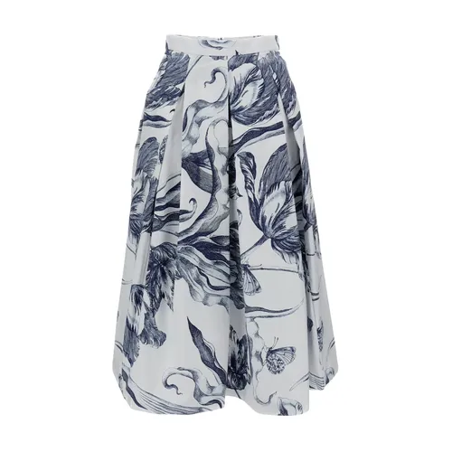 Falda Midi Plisada - Erdem - Modalova