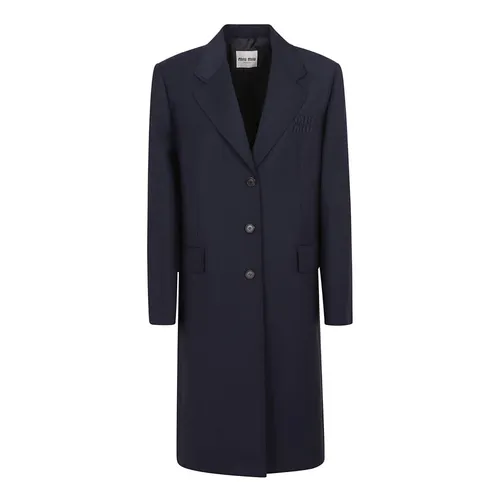 Single-Breasted Coat - Miu Miu - Modalova
