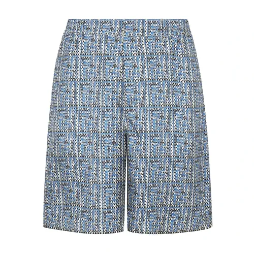Silk Blue Shorts - Fendi - Modalova