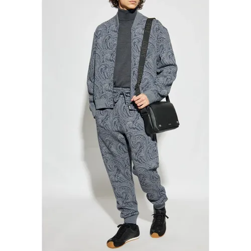 Wool turtleneck with embroidered logo - Etro - Modalova