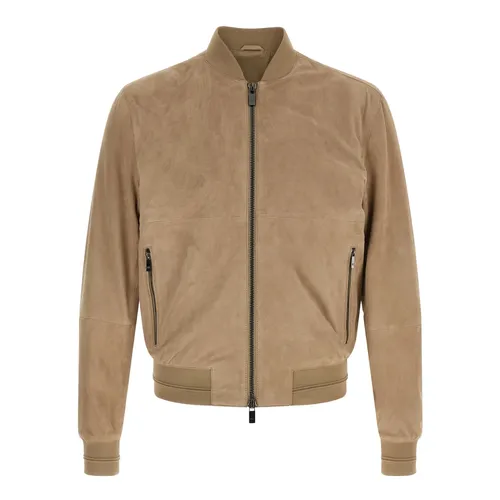 Suede Bomber Jacket - Pal Zileri - Modalova