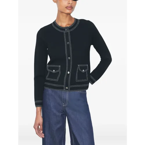 Topstitch Wool Cardigan - Tory Burch - Modalova