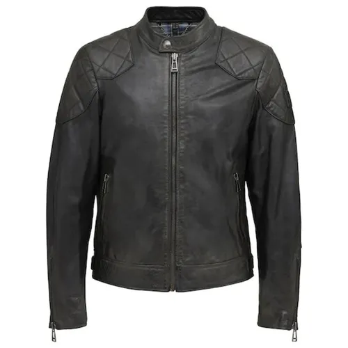 Hand Waxed Leather Black Jacket - Belstaff - Modalova