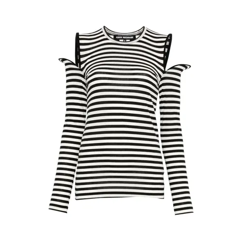 Striped Cold-Shoulder Long Sleeve Top - Junya Watanabe - Modalova