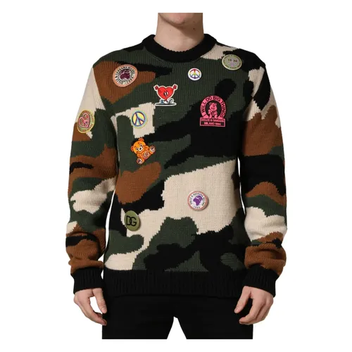 Intarsia-Knit Camouflage Pullover - Dolce & Gabbana - Modalova
