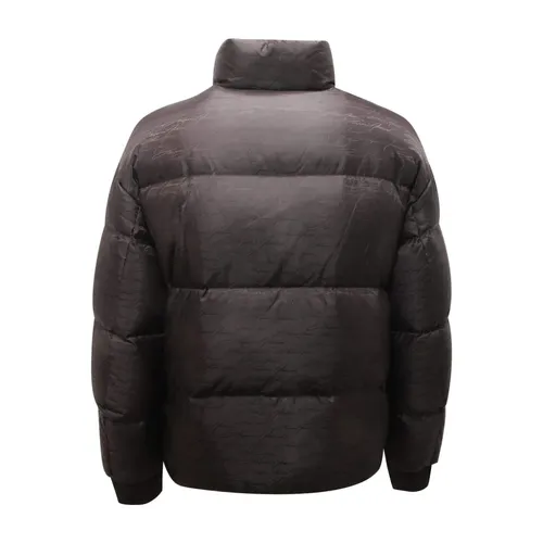 Reversible Down Jacket Black Signature - Armani - Modalova
