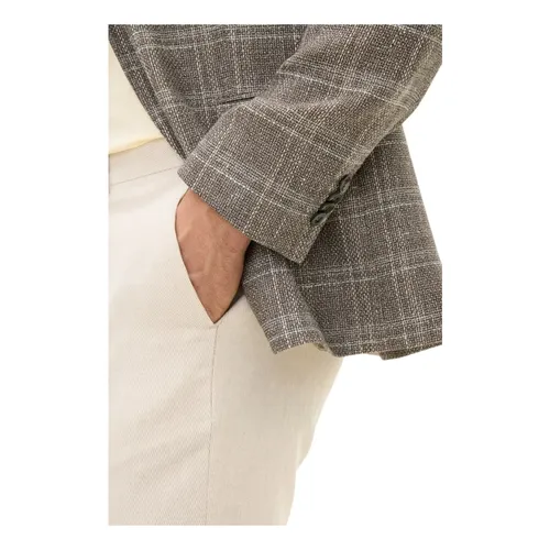 Beige Check Structured Blazer Regular Fit - Oscar Jacobson - Modalova