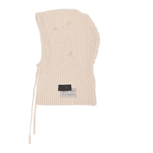 Beige Wool Blend Balaclava Hat - MM6 Maison Margiela - Modalova