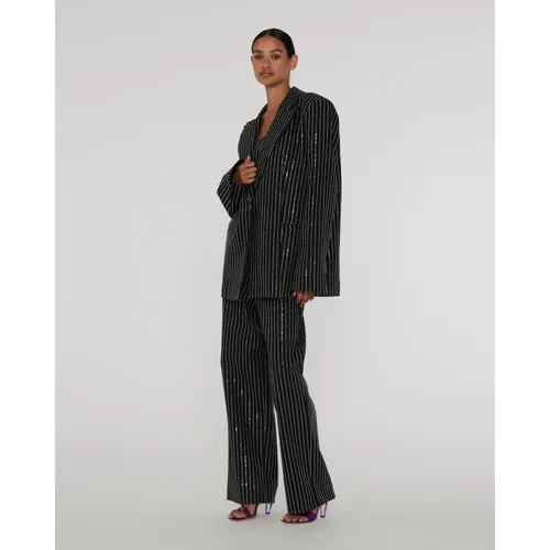 Black Sequin Twill Blazer - Rotate Birger Christensen - Modalova