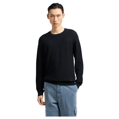 Virgin Wool Jumper with Embossed Jacquard Pattern - Emporio Armani - Modalova