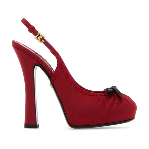 Red Satin High Heel Pumps - Dolce & Gabbana - Modalova